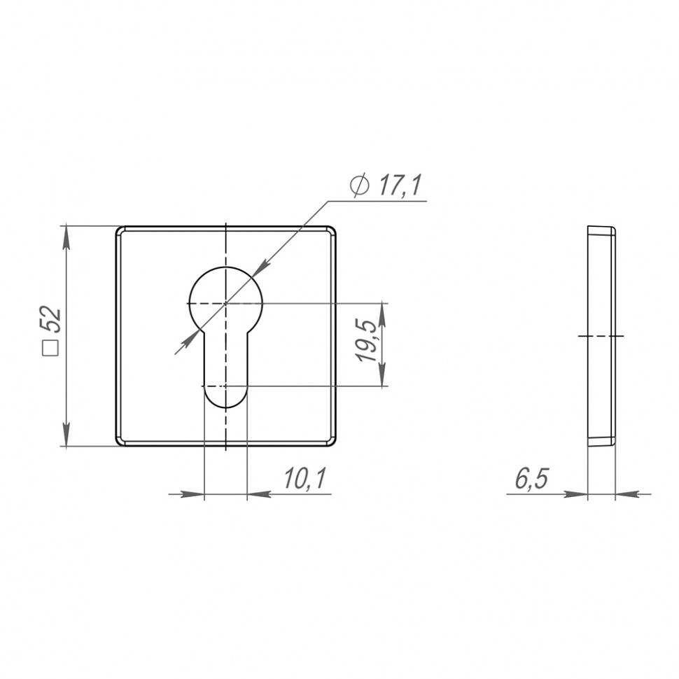 Накладка Fuaro (Фуаро) под цилиндр ET.K.SL52 (ET SL) GR-23 графит