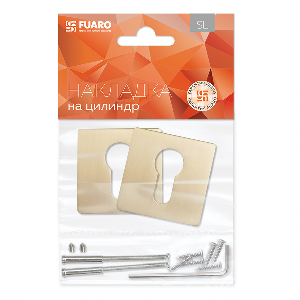 Накладка Fuaro (Фуаро) под цилиндр ET.K.SL52 (ET SL) SSG-39 сатинированное золото