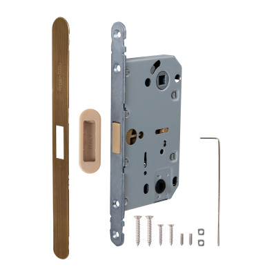 Магнитная Armadillo (Армадилло) защелка WC с ответной планкой GRAVITY.PRO G01.196.50.96 AB бронза